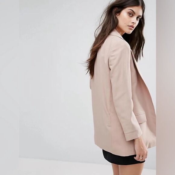 All Saints Aleida Rose Cream Tan Blazer Jacket Nude Oversized Size 2 - Picture 4 of 11